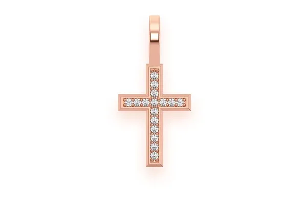 0.05CTW Angled Cross Diamond Pendant