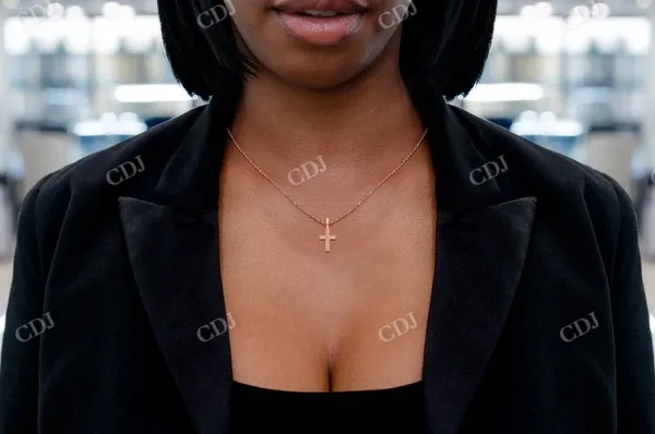 0.05CTW Angled Cross Diamond Pendant