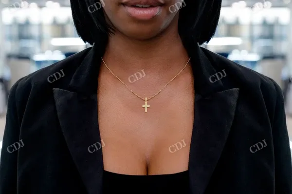 0.05CTW Angled Cross Diamond Pendant