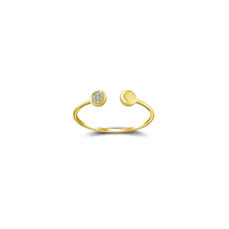 18k Gold Double Round Shape Diamond Ring