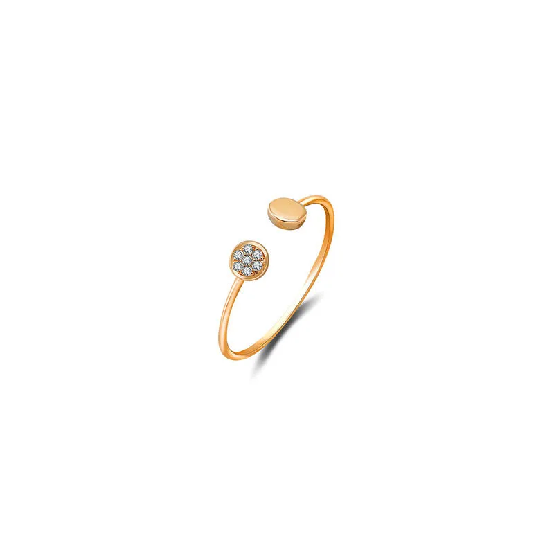 18k Gold Double Round Shape Diamond Ring