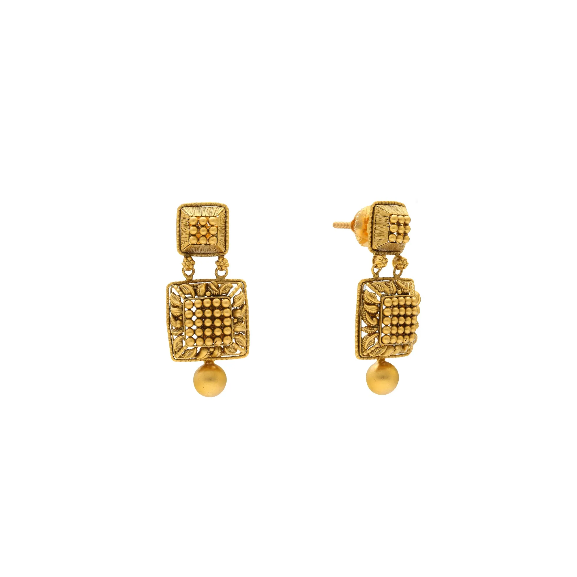 22K Yellow Gold Antique Necklace Set (39.2gm)