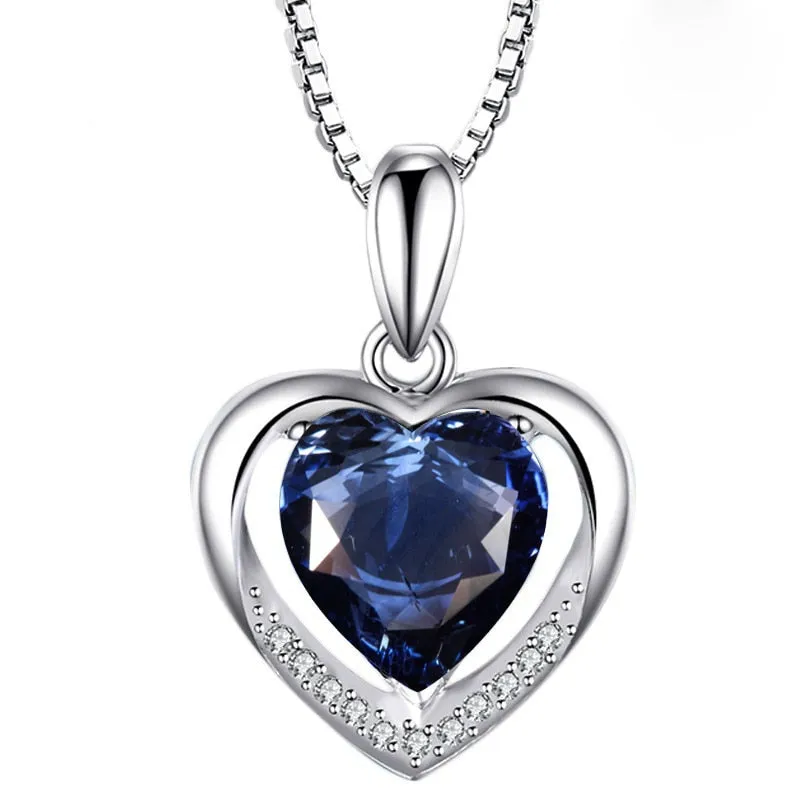 5 colors Heart shaped Gemstone Pendant