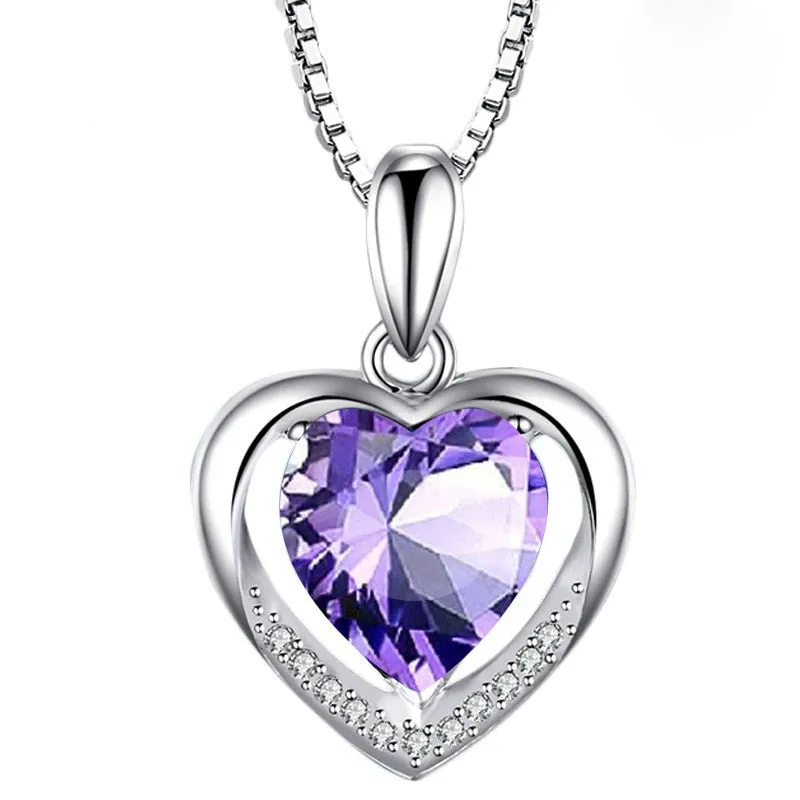 5 colors Heart shaped Gemstone Pendant