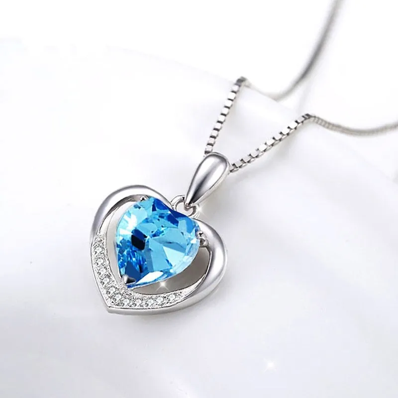 5 colors Heart shaped Gemstone Pendant