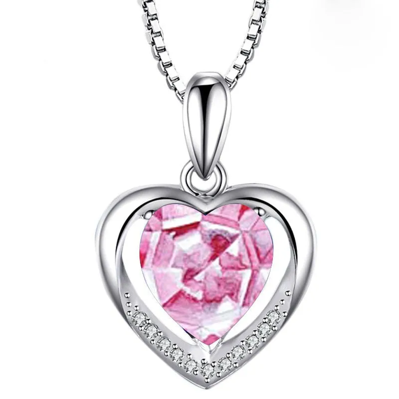 5 colors Heart shaped Gemstone Pendant