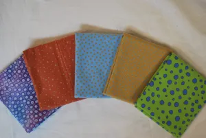 5 Half Yards Bundle pack #1032 Colorful Dots