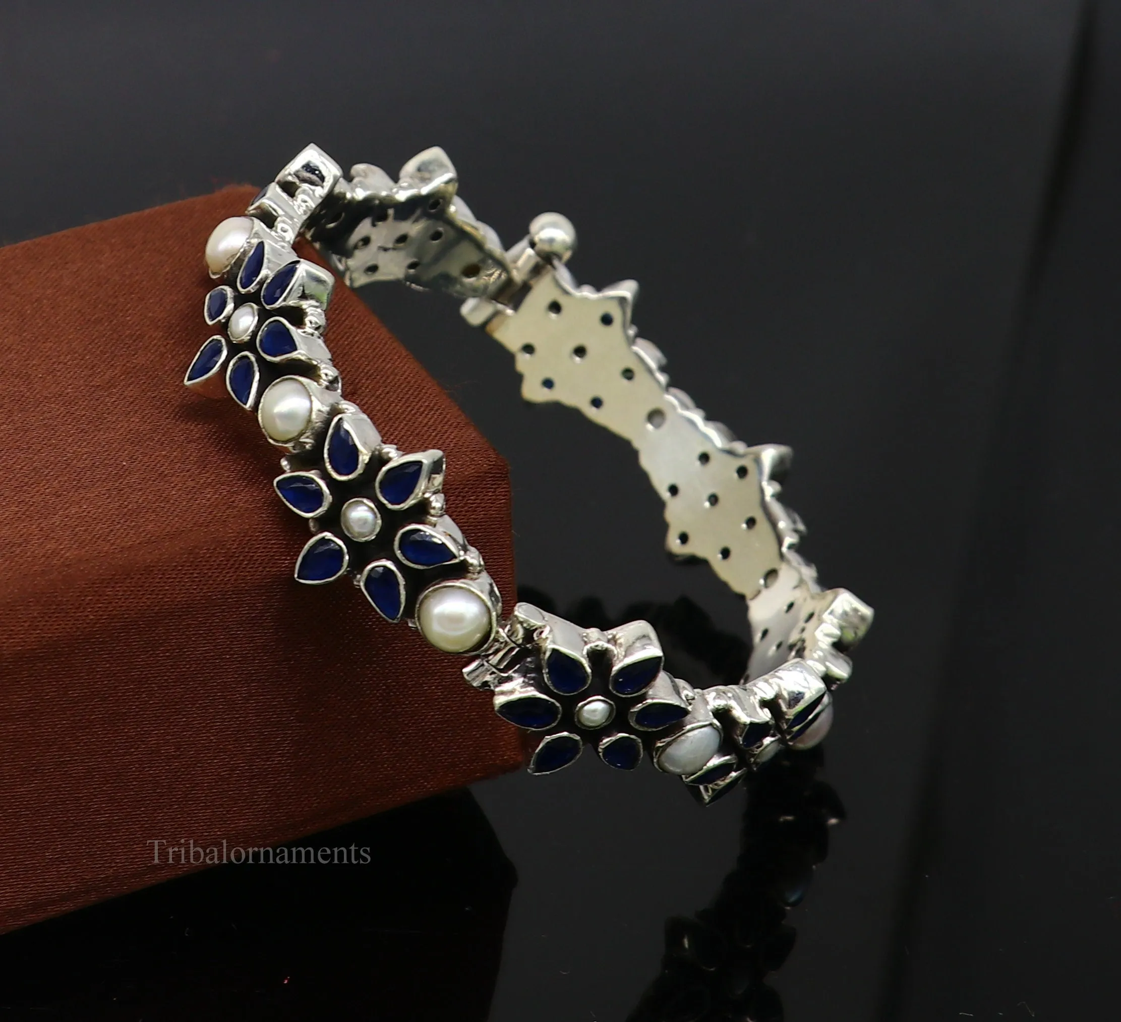 925 sterling silver customized design wedding anniversary gifting cut stone bangle bracelet gorgeous vintage tribal jewelry nba164