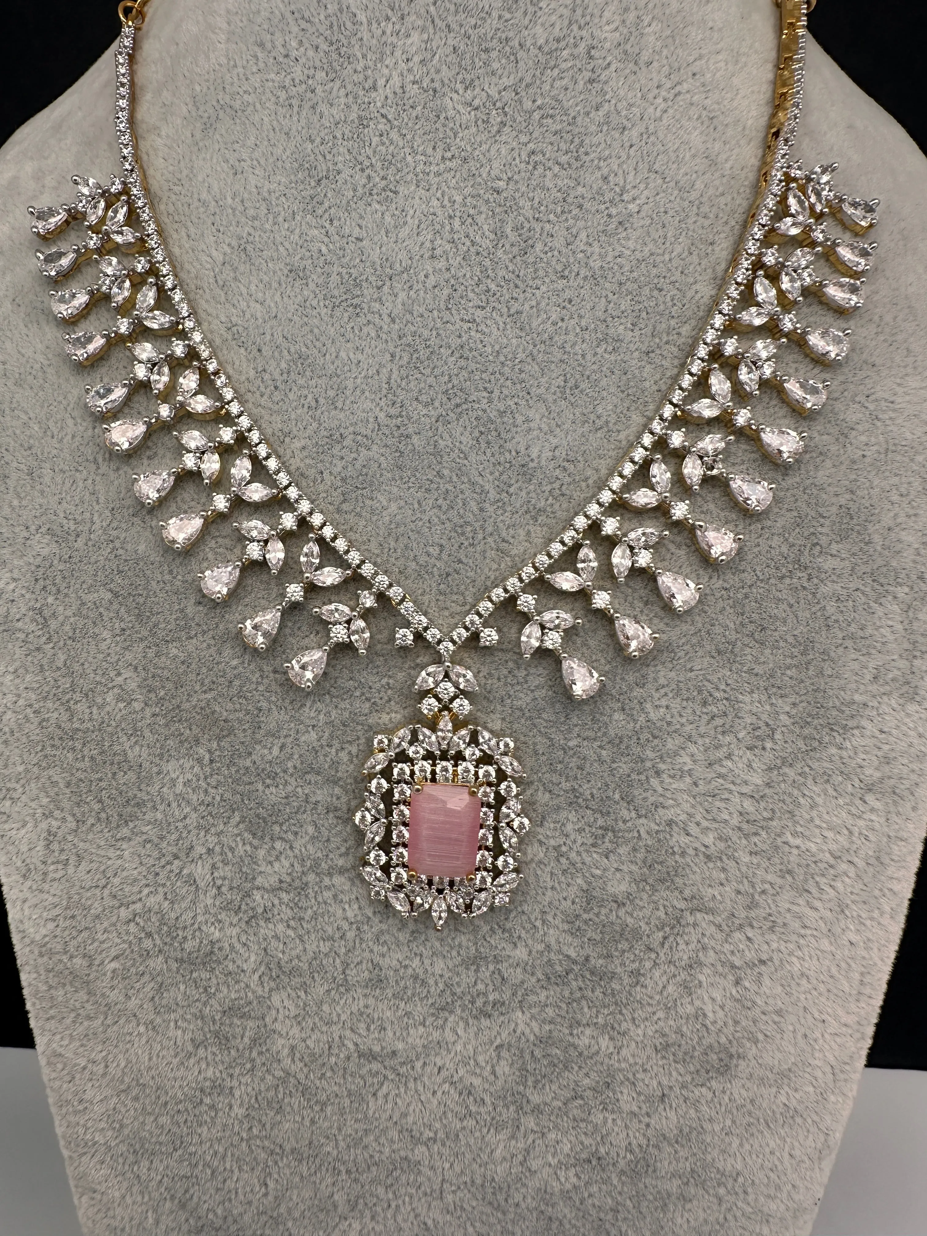 AD Pink Dainty Short Necklace