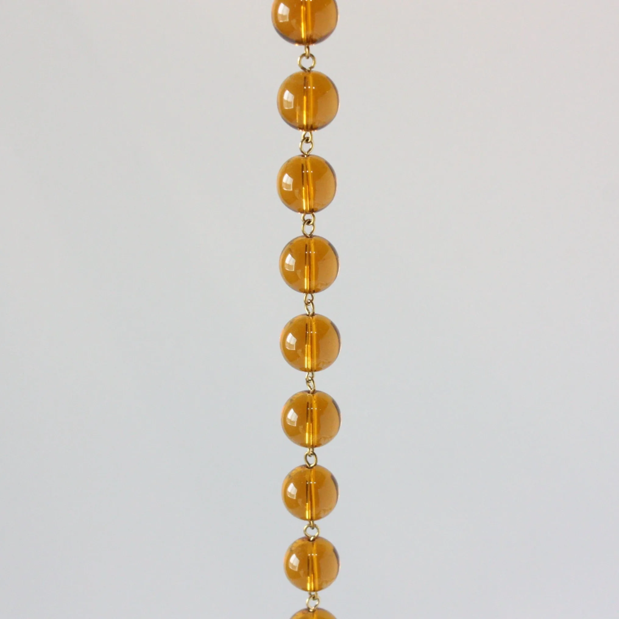 Amber 12mm Smooth Bead Chain, 1 Meter
