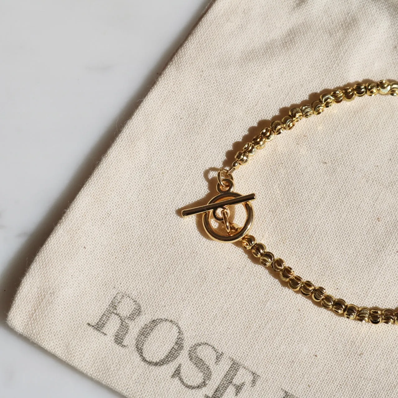 AMETHYST BEADED BRACELET IN 18K GOLD