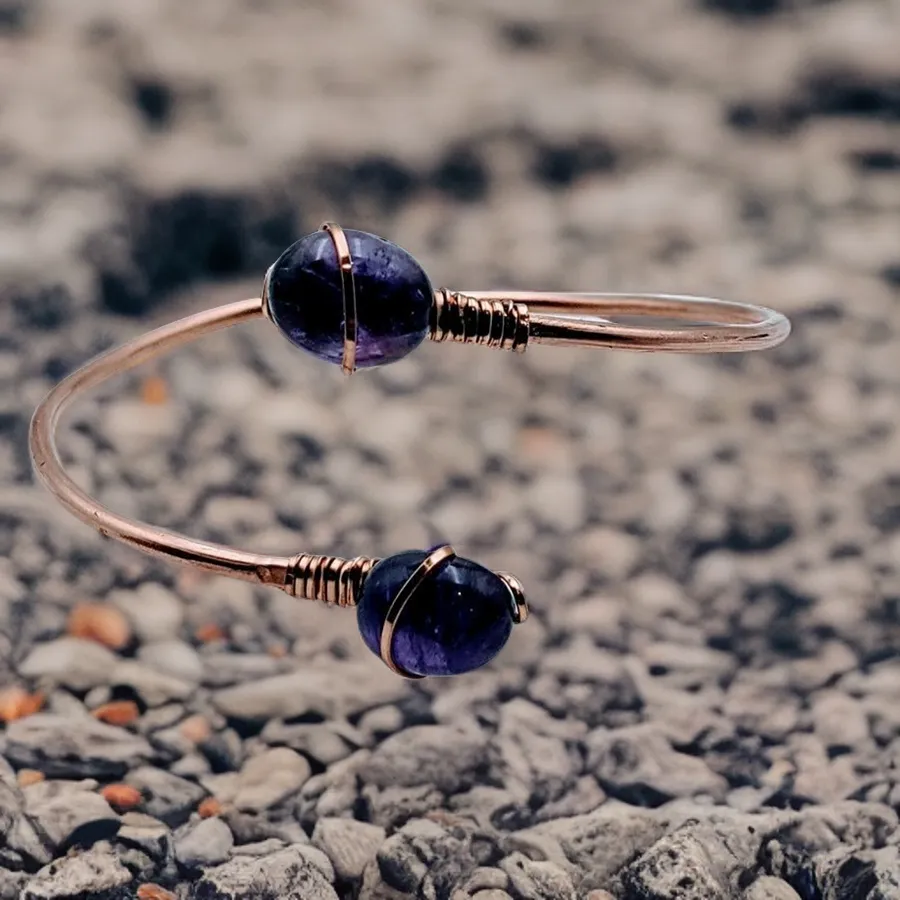 Amethyst, Copper Bracelet