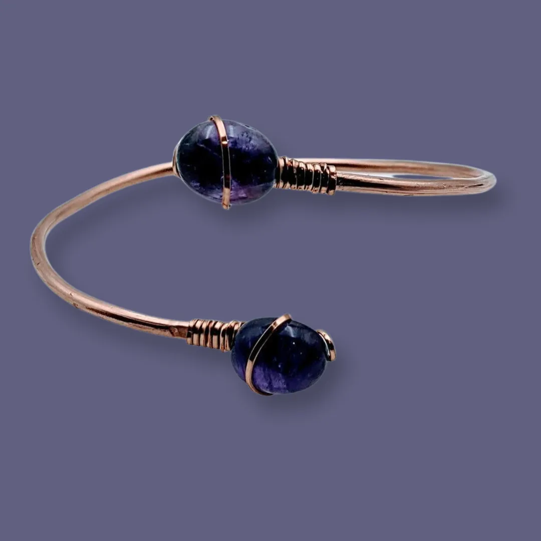 Amethyst, Copper Bracelet