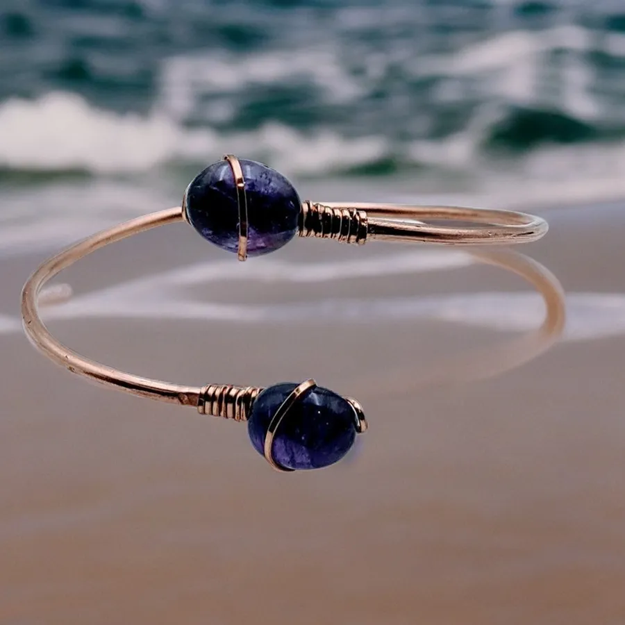 Amethyst, Copper Bracelet