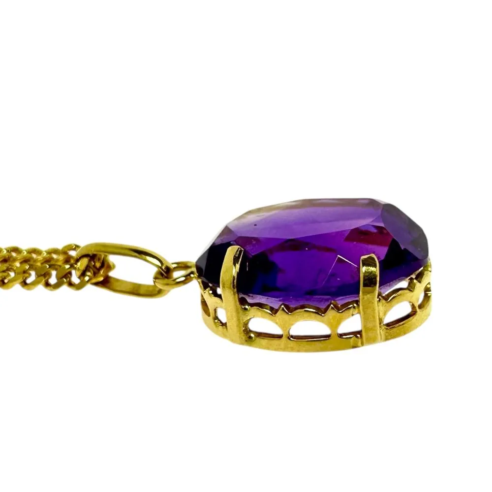 Amethyst Necklace K18 Gold 40cm