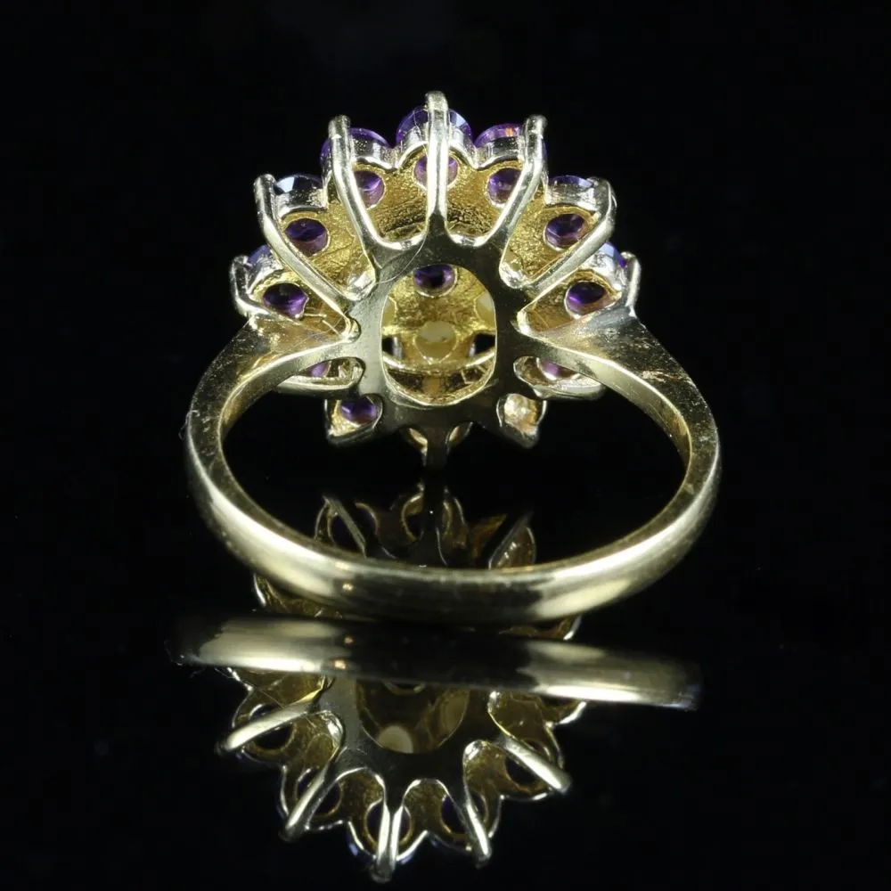 Amethyst Pearl Cluster Ring