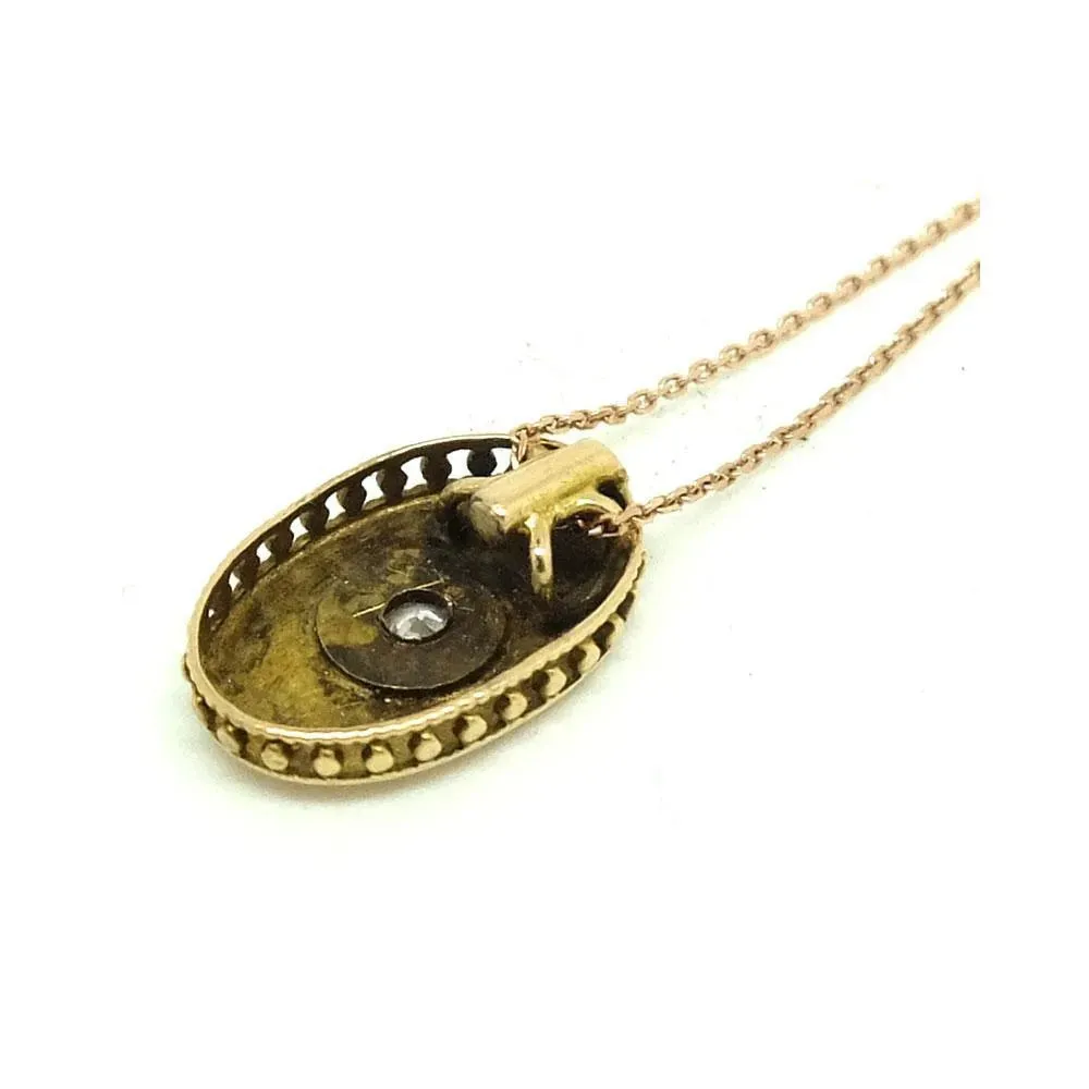 Antique Victorian Diamond Star Set 9ct Gold Necklace
