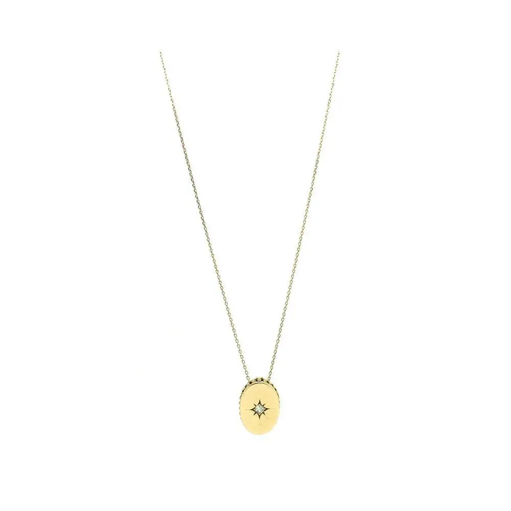Antique Victorian Diamond Star Set 9ct Gold Necklace