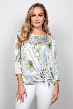 Ballet Neckline Combo Print Zen Blouse