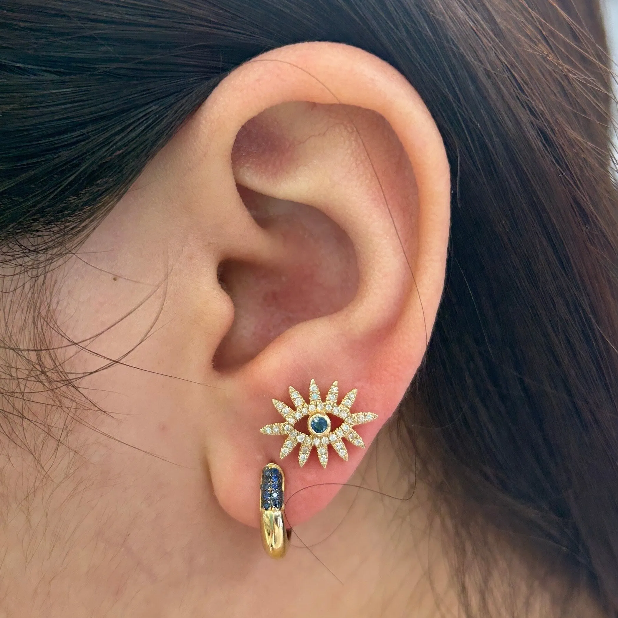 Blue Sapphire Eye Studs