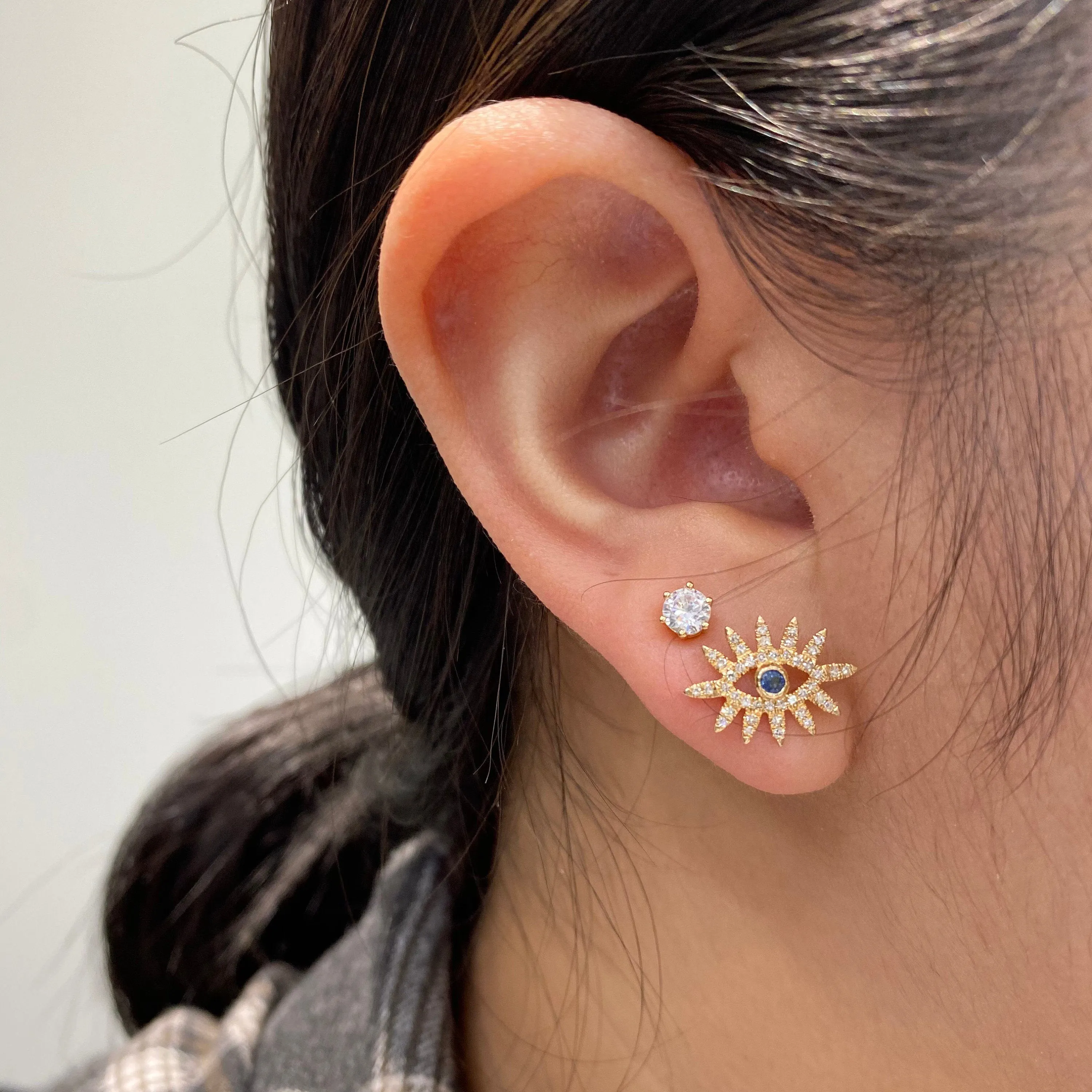 Blue Sapphire Eye Studs