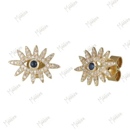 Blue Sapphire Eye Studs