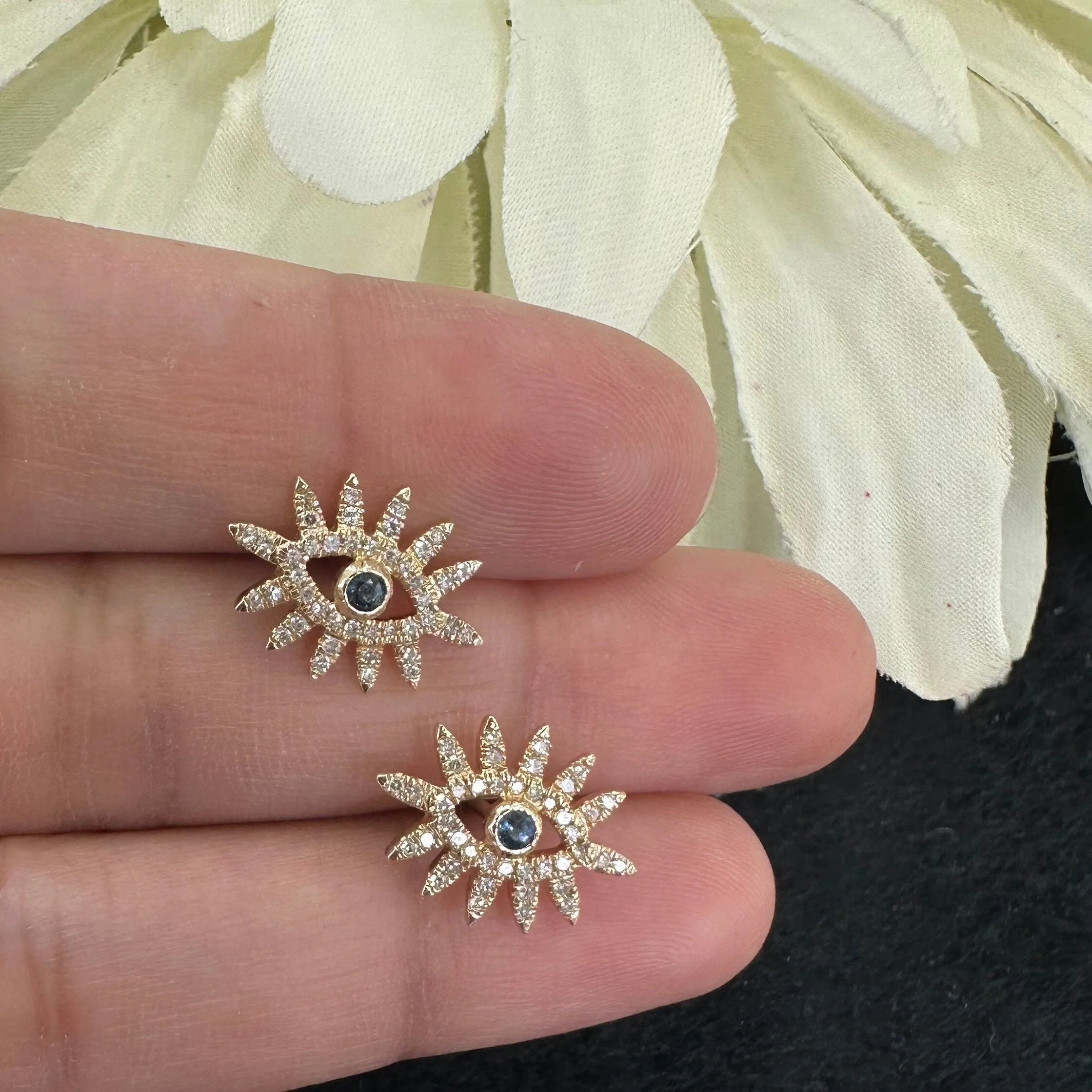Blue Sapphire Eye Studs