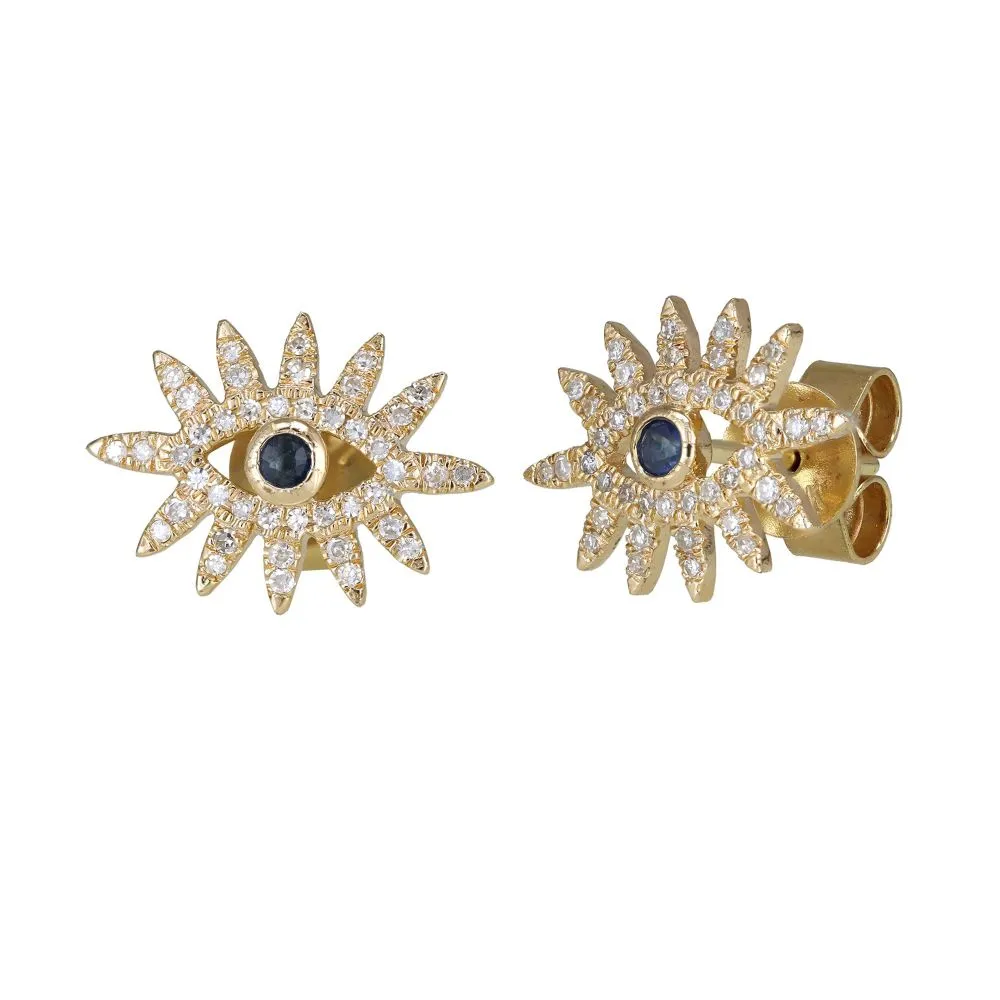 Blue Sapphire Eye Studs