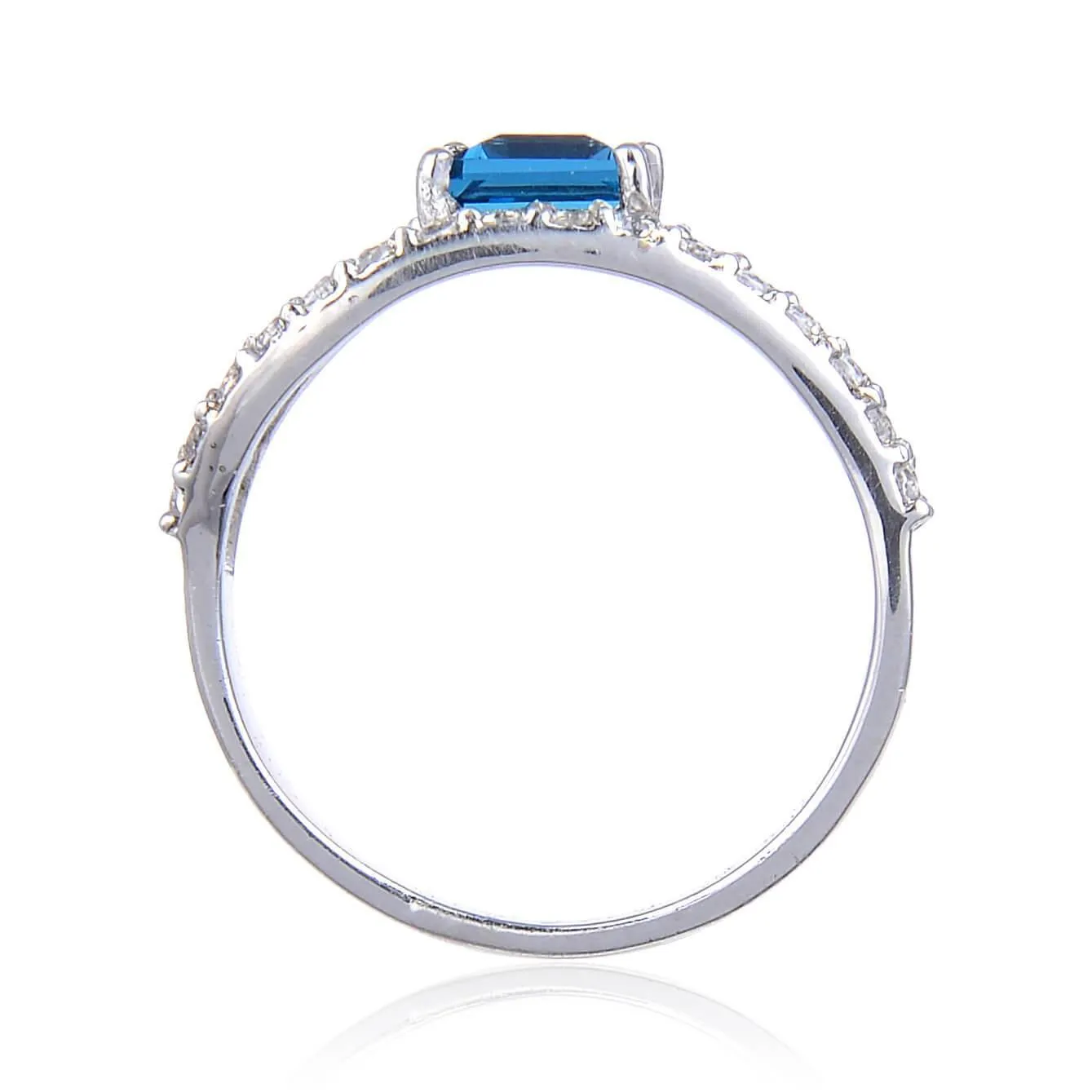 Blue Topaz Dual Band Fashion Ring
