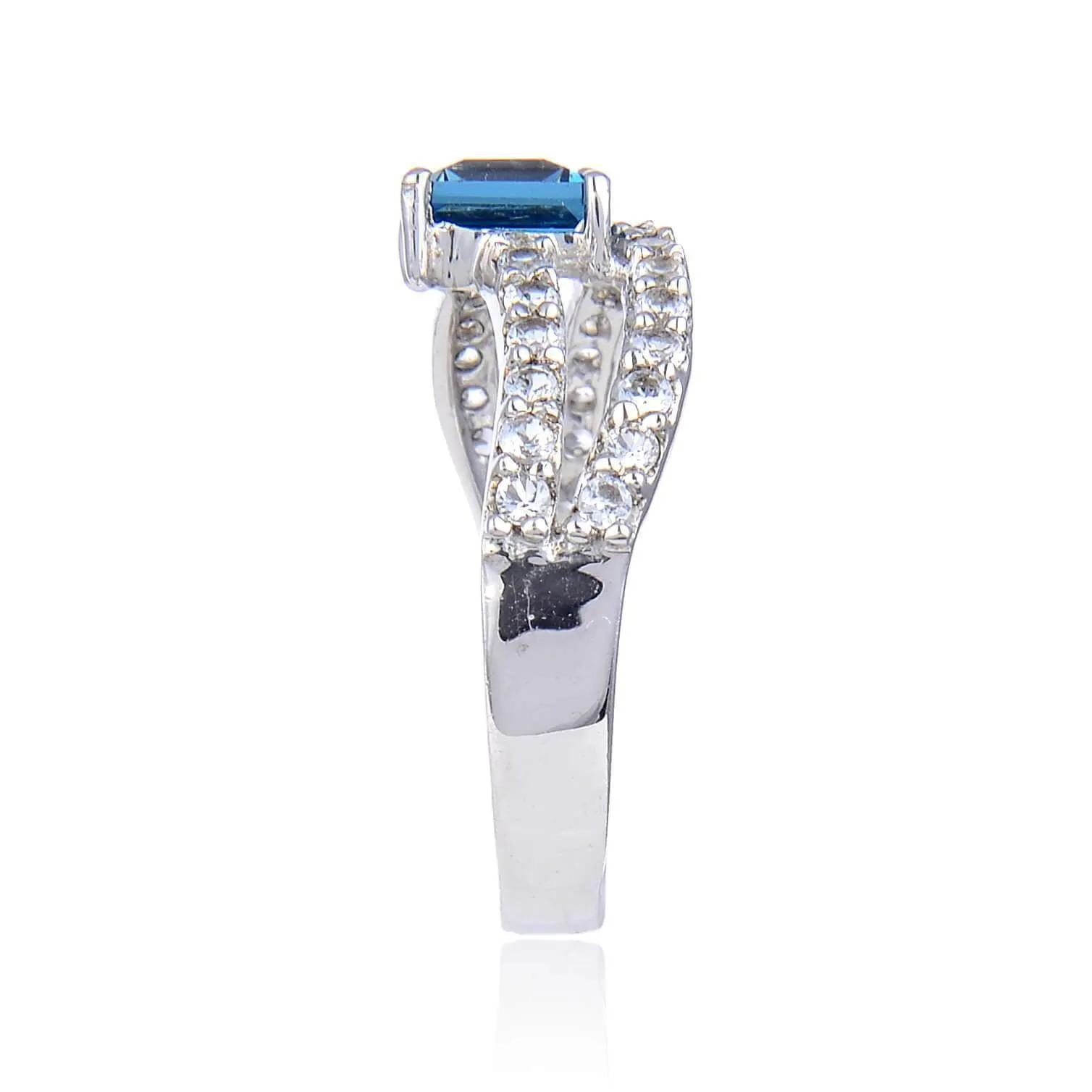 Blue Topaz Dual Band Fashion Ring