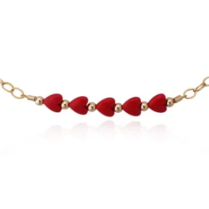 bracelet half strung w hearts