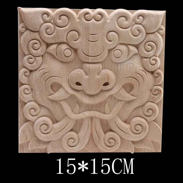 Carved Unpainted Ornamental Natural Wood Applique Wood Mouldings Onlay Wood Decal Long Rose Wooden Cabinet Furniture Corner NEW