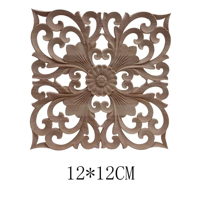 Carved Unpainted Ornamental Natural Wood Applique Wood Mouldings Onlay Wood Decal Long Rose Wooden Cabinet Furniture Corner NEW