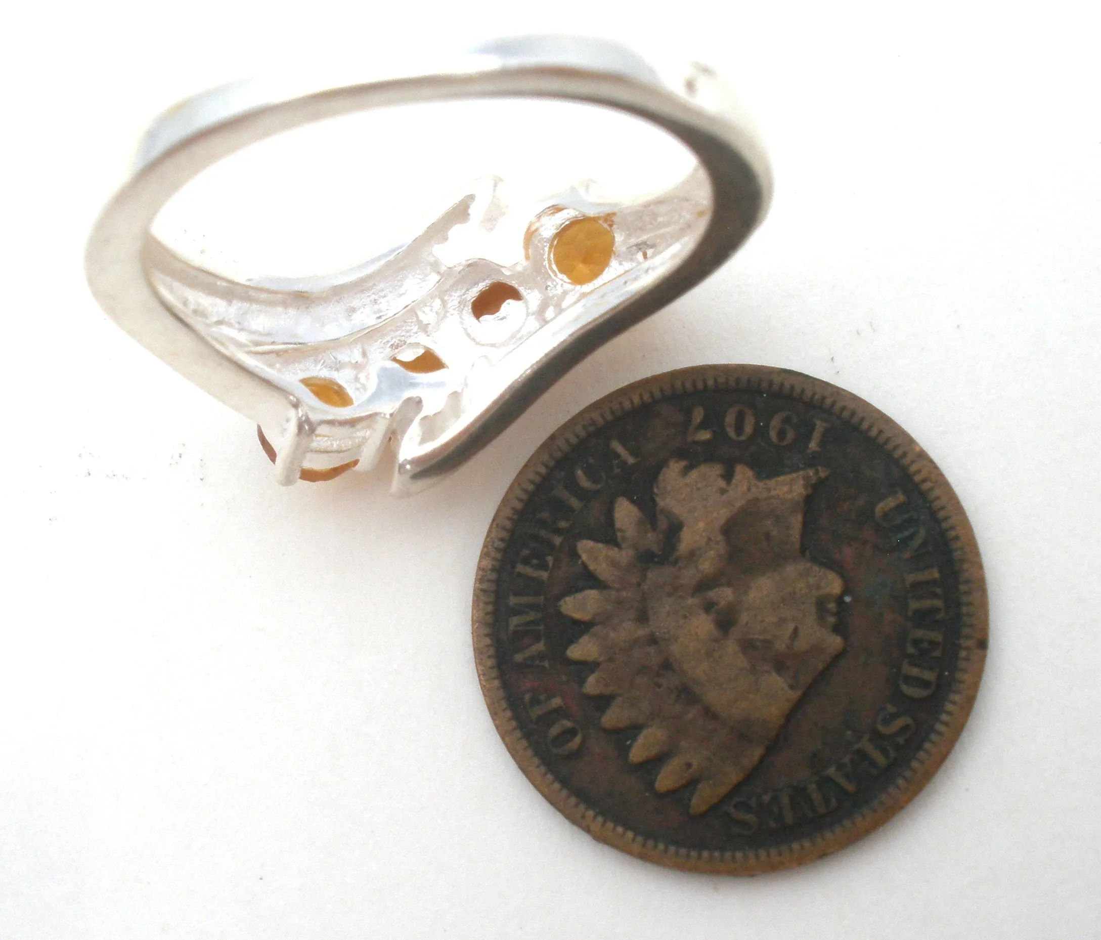 Citrine Sterling Silver Ring Size 8 Chuck Clemency