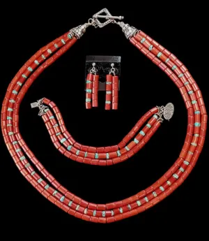 Coral & Turquoise Necklace Set