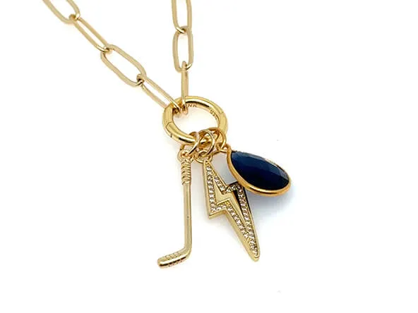 Elegant Hockey Stick Charm