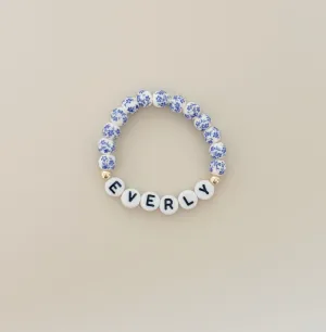 Floral name bracelet