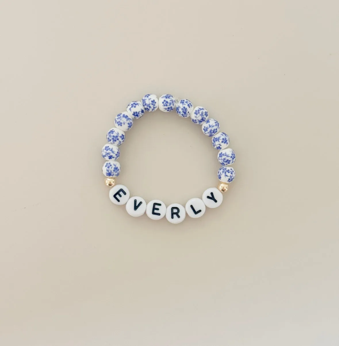 Floral name bracelet