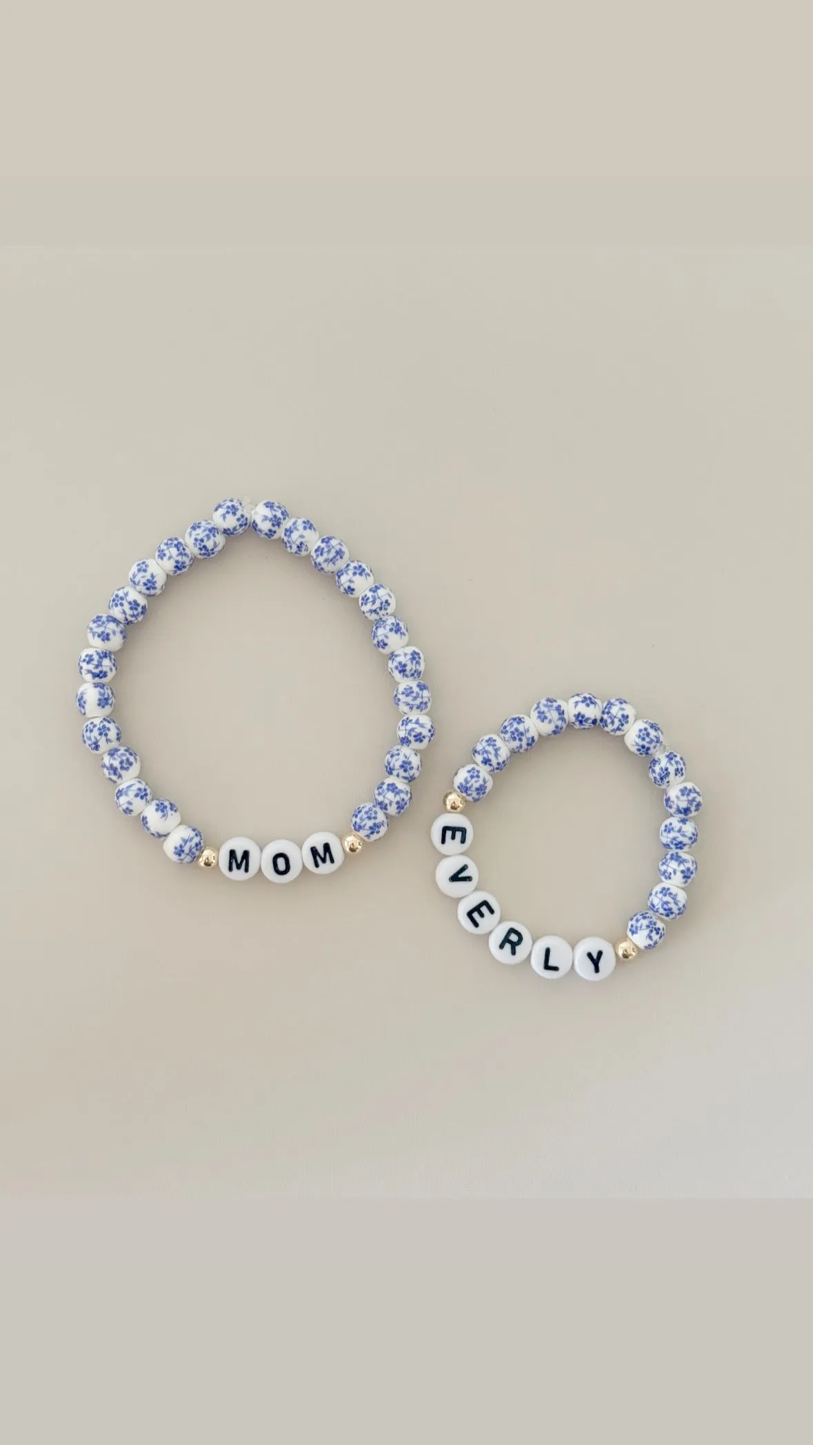 Floral name bracelet