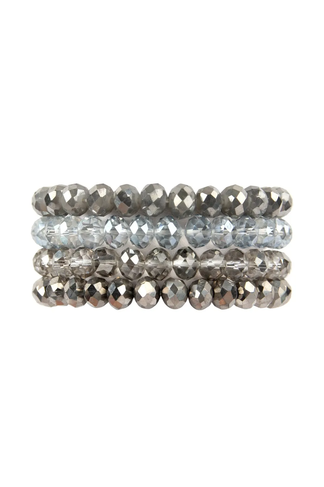 Four Line Crystal Beads Stretch Bracelet