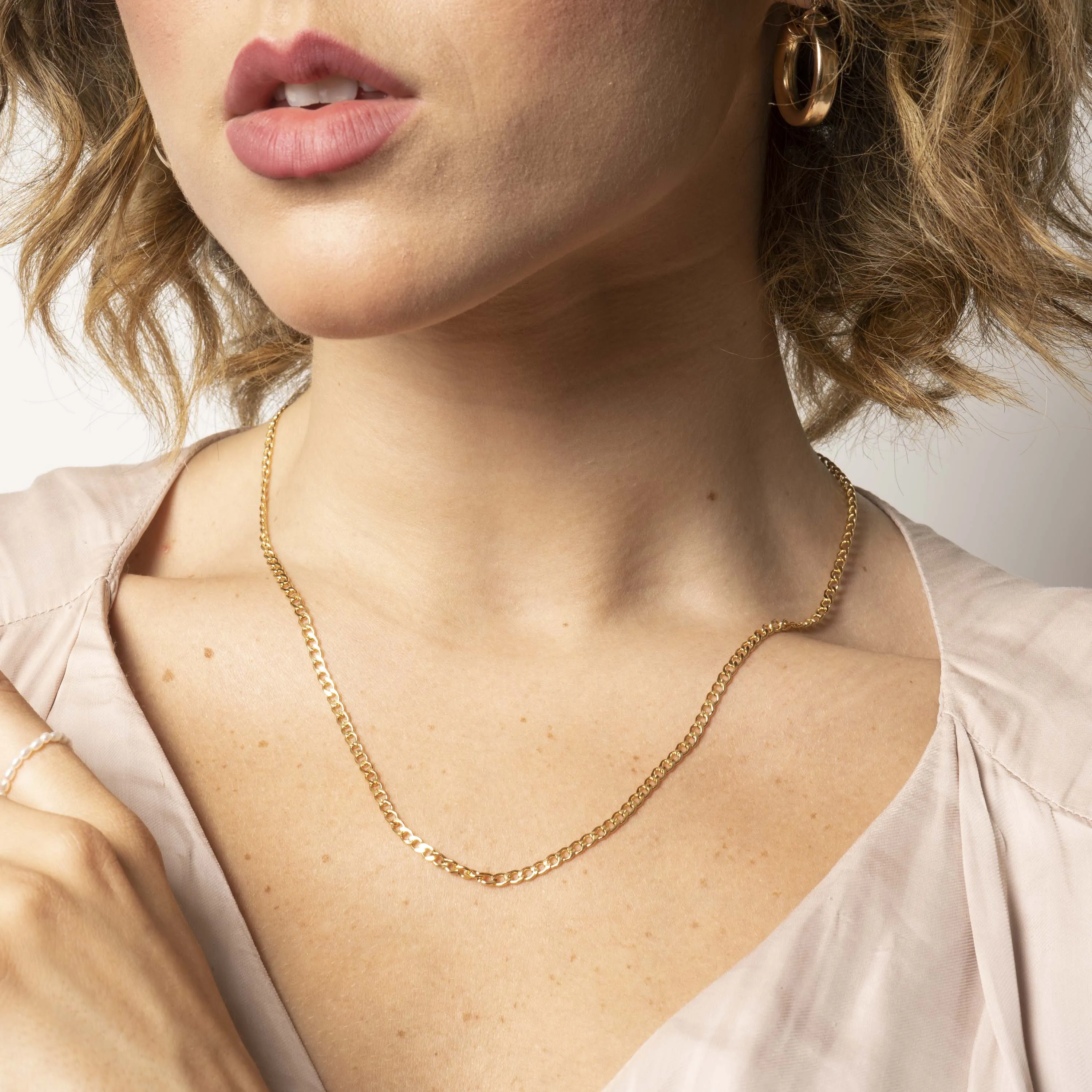 Gold Filled Curb Link Necklace