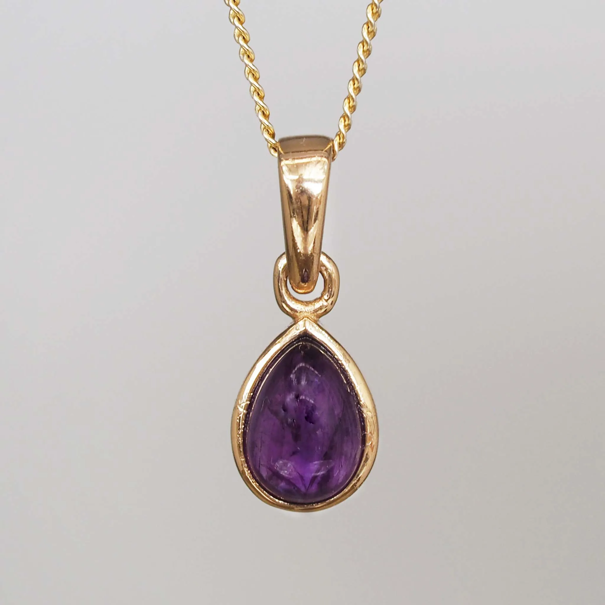 Gold Initial and February Amethyst Birthstone Necklace
