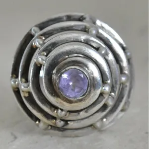 Handmade Amethyst Spiral Silver 925 Ring