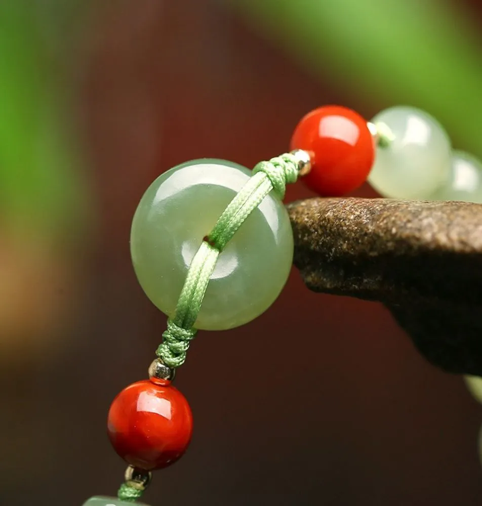 Hetian Jade Bracelet Female DIY Jade Bead-Tajade