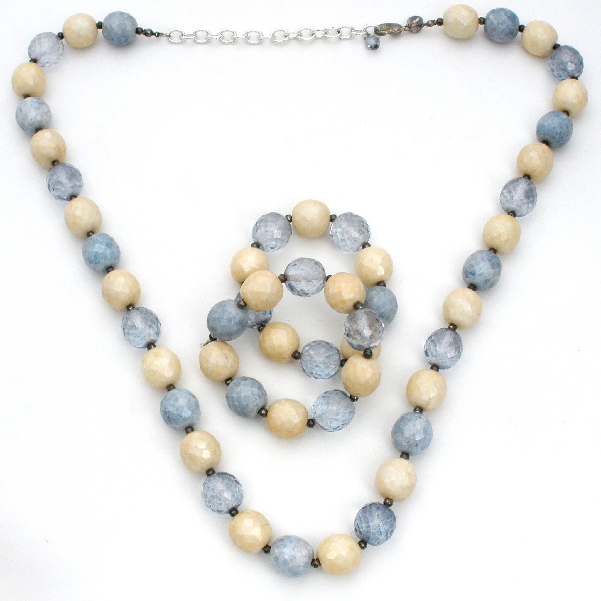 Joan Rivers Blue Agate & Crystal Bead Set