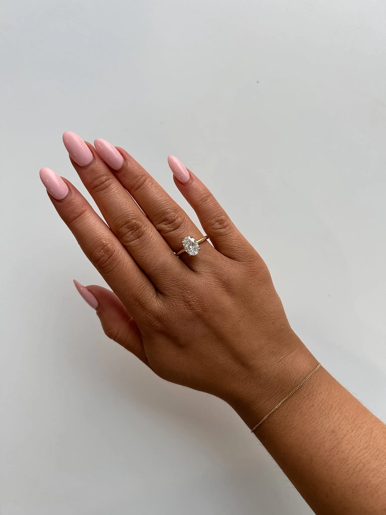 Joy - 18ct Yellow Gold Laboratory Grown 1.94ct Oval Solitaire Diamond Engagement Ring With Hidden Diamond Halo