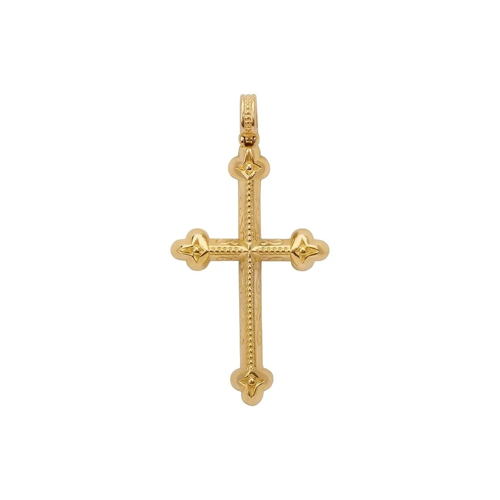 Konstantino Mens Kavafi 18K Yellow Gold Cross Pendant