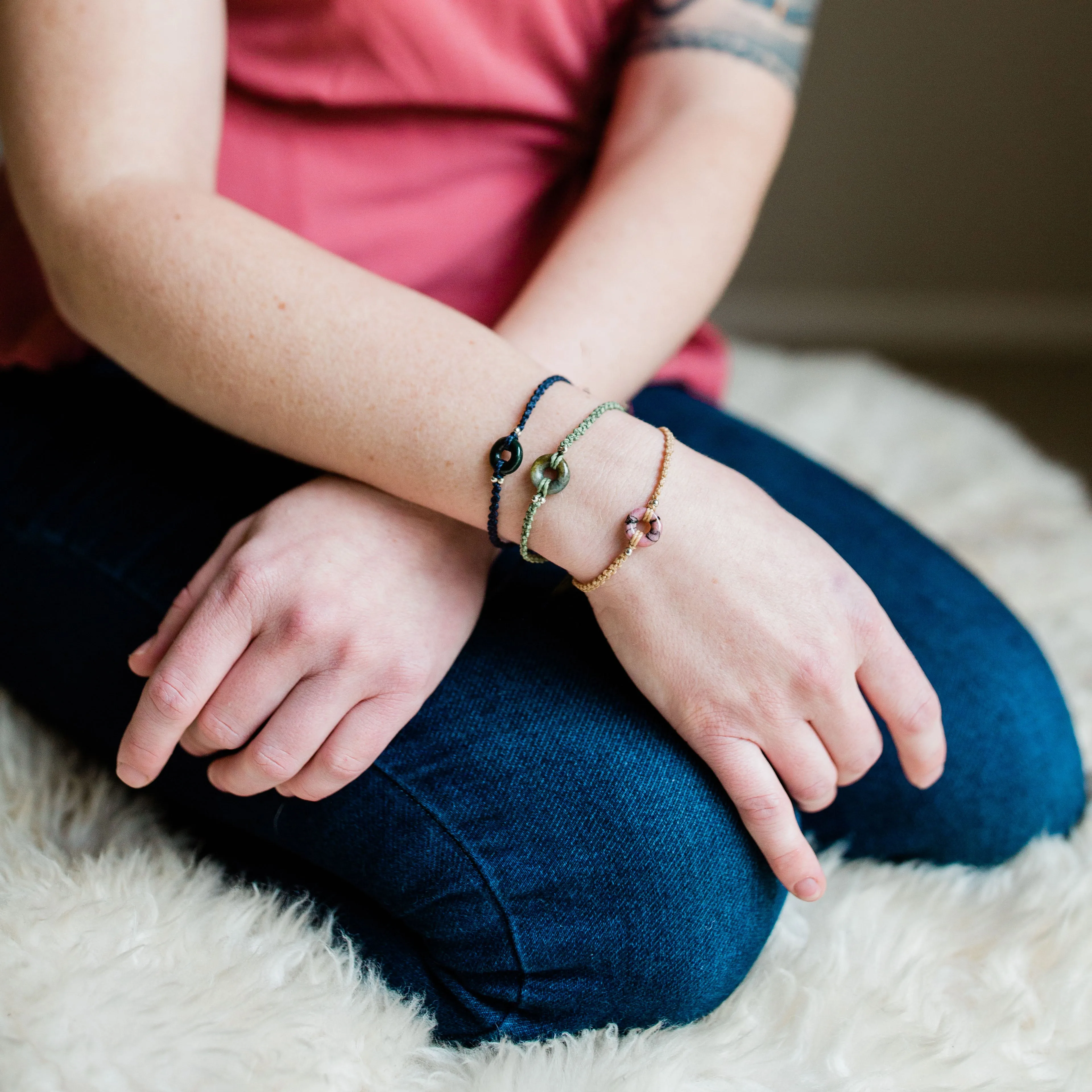 Macrame Jade Karma Bracelet