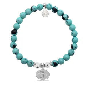 Mermaid Charm with Blue Zebra Jade Charity Bracelet