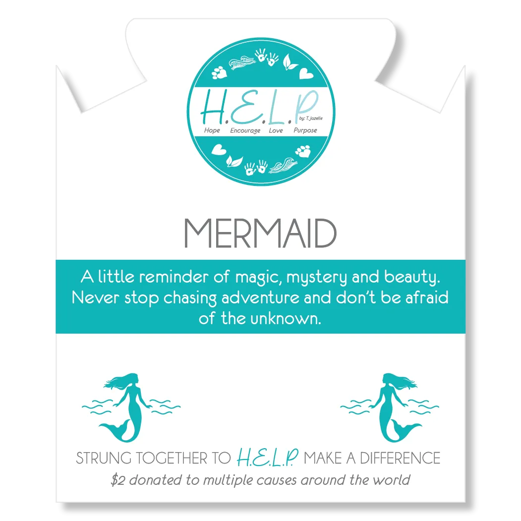 Mermaid Charm with Blue Zebra Jade Charity Bracelet